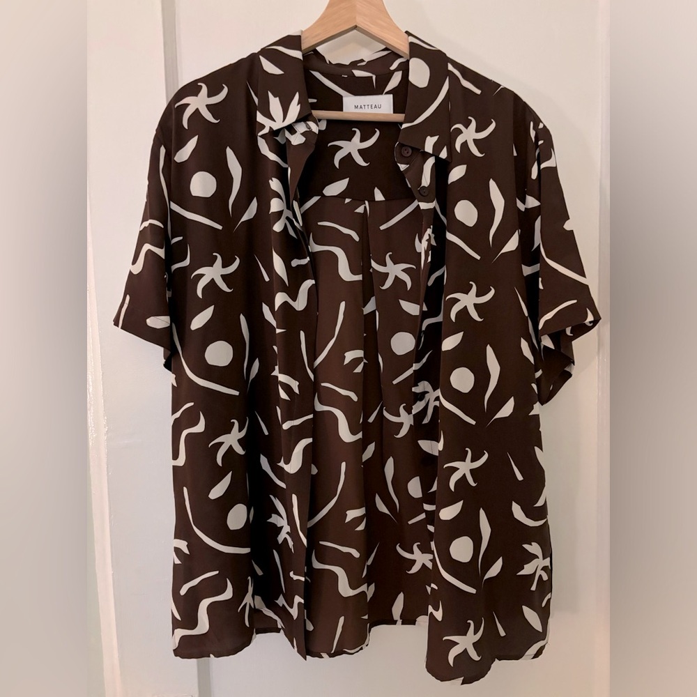 Matteau print silk-crepe shirt, size 4 (10 US)